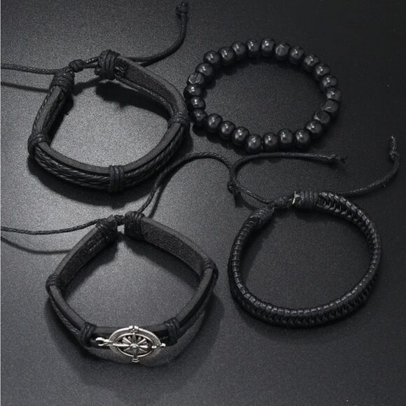 4Pcs/Set Compass Decor Bracelet Poly Urethane set - Picture 3 of 11